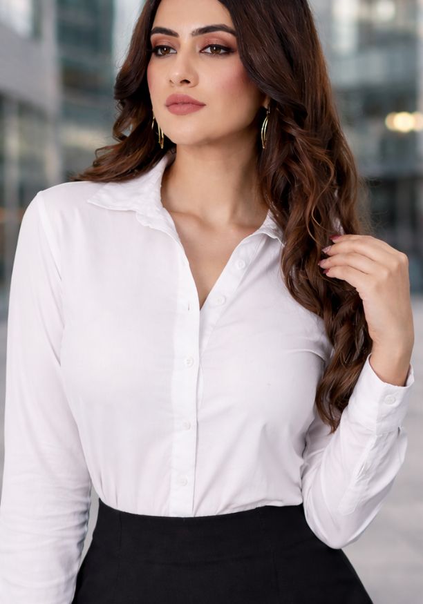 LISA LONG SLEEVE WHITE BLOUSE